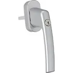 MACO okenní klika TRESOR, zamykatelná čtyřhran 7x35 mm, hliník stříbrně lakovaný