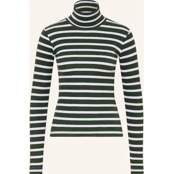 Lanius Dámské Tričko S Rolákem, tmavě zelená / světle...