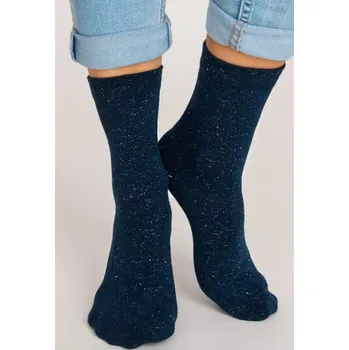 Dámské ponožky Dámské ponožky s lurexem SB012 - 39-42 / tmavě modrá