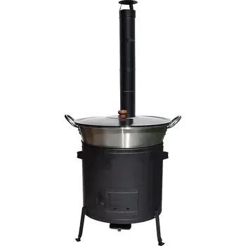 kotlíky Kotel nerez 70 l s poklicí a kotlina 53 cm s kouřovodem