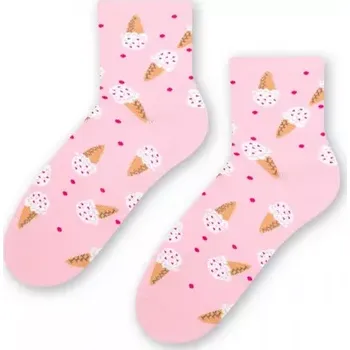 Dámské punčochy Dámské ponožky se zmrzlinou - 38-40 / růžová