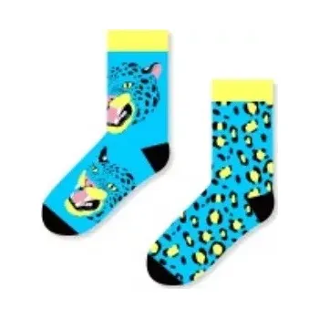Dámské punčochy Dospělé nestejné ponožky Leopard - 39-42 / modrá