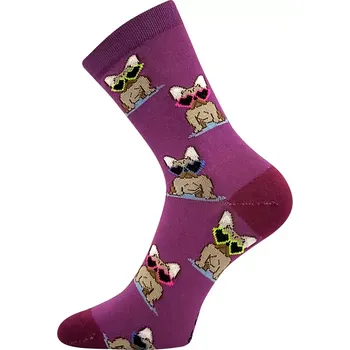 Dámské punčochy Dívčí ponožky Buldoček - 20-24 / fuchsiová