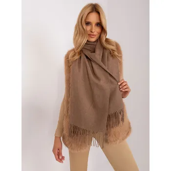 Šála Wool Fashion Italia Szalik-AT-SZ-23185.62P-brązowy Barva: Béžová - tmavě, Velikost: UNI