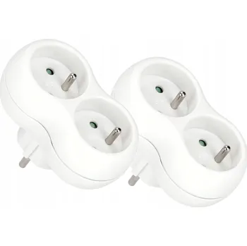 rozdělovač topení Rozdělovač napájení 2 zásuvky zloděj země - 2 ks. bílá kotarbau - 2 hnízda