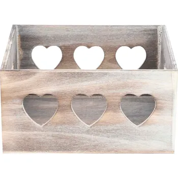 Úložný box Box srdce 20 box dřevo dekorace kontejner - 200 mm