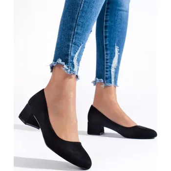 Dámské lodičky Luxusní lodičky dámské černé na plochém podpatku 36