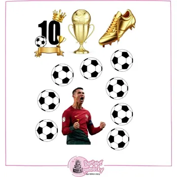 Jedlá dekorace na dort Ronaldo č.12 - jedlý papír nebo fondánový list - Bez úprav / Jedlý papír / Bez decor gelu
