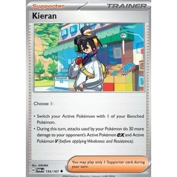 Sběratelská karetní hra Pokémon TWM 154/167 Kieran - Twilight Masquerade Stav: Near Mint, Verze: REVERSE HOLO