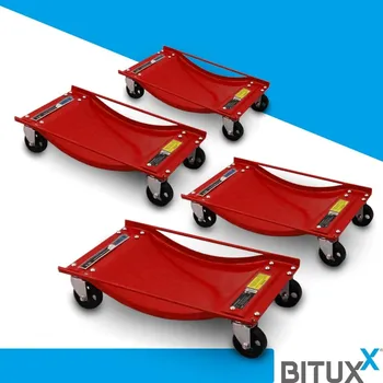Plošinový vozík Manévrovací vozíky 4ks sada dílenských pojízdných vozíků pro automobily BITUXX M19648 (2x19646)