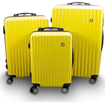 Sada kufrů Komplet kufrů 3ks XL+L+M žlutý SET na kolečkách M17072