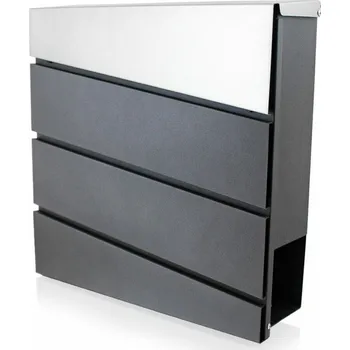 Poštovní schránka Univerzální velká poštovní schránka na dopisy se schránkou na noviny grafit a inox M18064