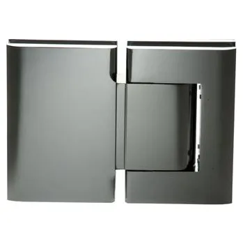 Hydraulický závěs Biloba 90° sklo-sklo, aretace 90°, hliník nerez efekt