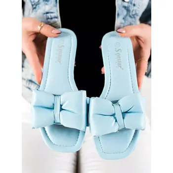 Dámské žabky Komfortní modré nazouváky dámské bez podpatku 37