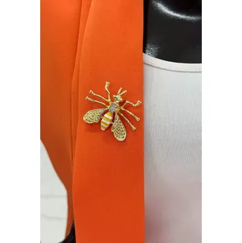 Dámská halenka Brož včela A-2-21-9 bílý UNI