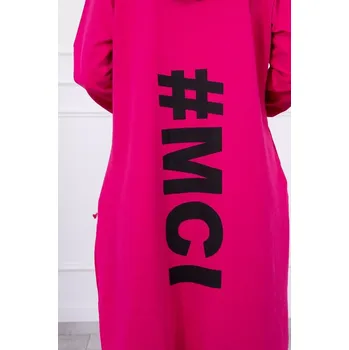 Fuchsiová bunda s potiskem nadměrné velikosti UNI