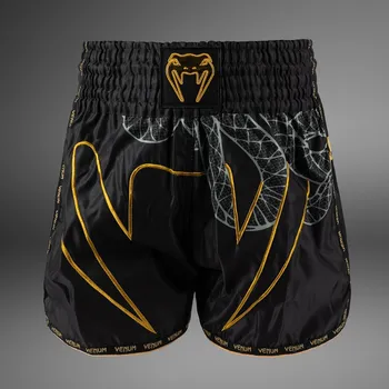 Oblečení pro bojové sporty Muay Thai šortky Venum Serpenti - Black/Silver/Gold Velikost: XXL
