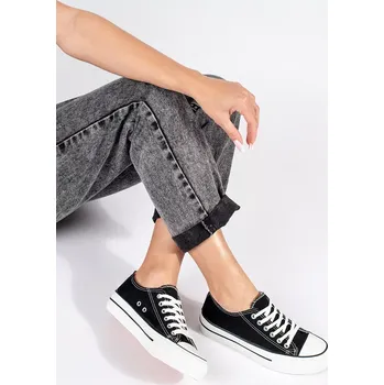 Dámské tenisky Originální dámské tenisky černé platforma 38