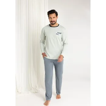 Pánské pyžamo Pyžamo Regina 484 long/r M-XL Z25/26 pánské modrá XL