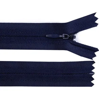 Zip Spirálový zip skrytý šíře 3 mm délka 25 cm - 330 modrá tmavá