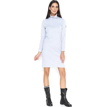 Dámské šaty Dámské volnočasové šaty s rolákem středně dlouhé šedé - Šedá - Makadamia šedá 40