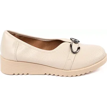 Dámské polobotky Zajímavé polobotky dámské hnědé na klínku 36