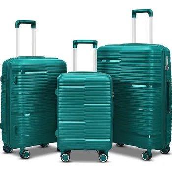 Sada cestovních kufrů 3ks Barut Korálově-modrá ABS 4 kolečka 360° M19063