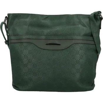 Módní dámská koženková crossbody kabelka Blandina, tmavě zelená
