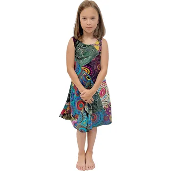 Dámské šaty Patchworkové šaty z Nepálu – každé šaty originál věk cca 7 - 8 let var.: C