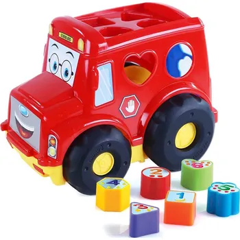 Hračka pro nejmenší Autobus vkládačka pro nejmenší červený - červená