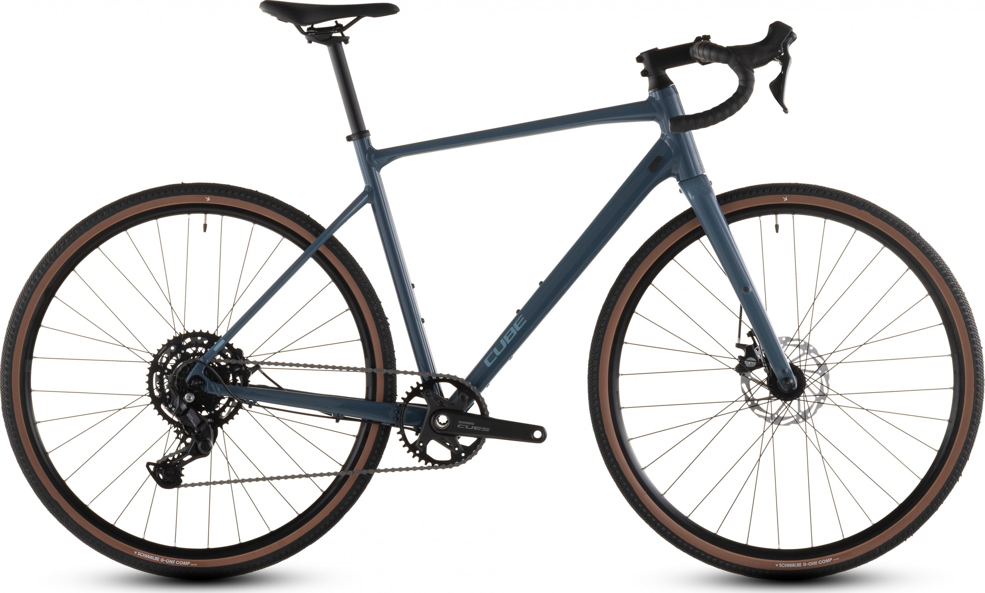 Gravel kolo CUBE Nuroad ONE 28" (2026) grovegreen/black Barva: Modrá, Velikost: S Shimano Cues 1x9 | Schwalbe 40 mm | Carbon Fork | 28" | pedály nejsou součástí