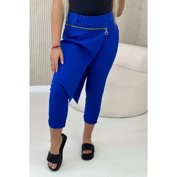 Dámské kalhoty Punto Milano Zimní kalhoty s ozdobným zipem chrpově modrá UNI