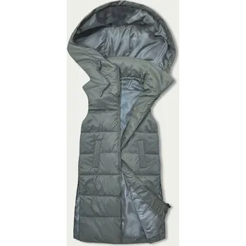 Dámská vesta Dámská vesta v khaki barvě s kapucí (B8212-11) odstíny zelené XXL (44)
