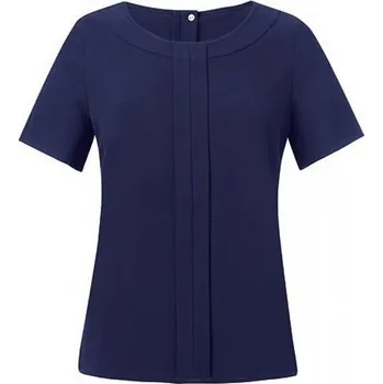 Dámská košile Brook Taverner Elegantní blůza Verona s předními záševky a krátkým rukávem Barva: modrá námořní, Velikost: 46 BR803