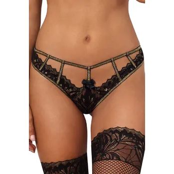 Dámské erotické kalhotky Svůdná tanga V-10108 černá - Axami L