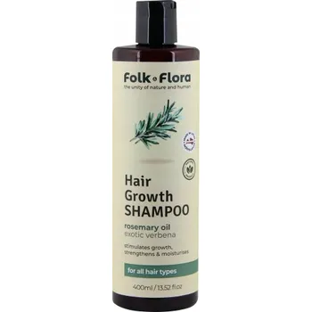 Šampon FOLK&FLORA Šampon pro růst vlasů s rozmarýnovým olejem, 400 ml