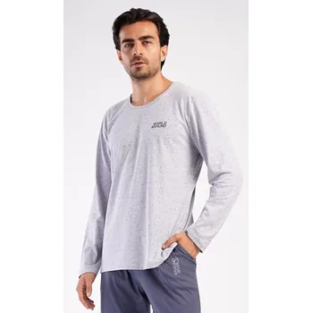 Pánské pyžamo Pánské pyžamo dlouhé World around šedá M