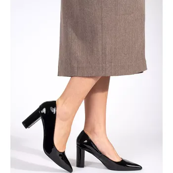 Dámské lodičky Komfortní lodičky dámské černé na širokém podpatku 37