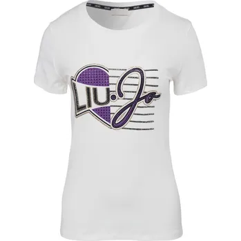 Dámské tričko Dámské Tričko s krátkým rukávem LIU JO ECS T-SHIRT ST P M/C TA4196 TA4196JS003R9122 – Bílá XS