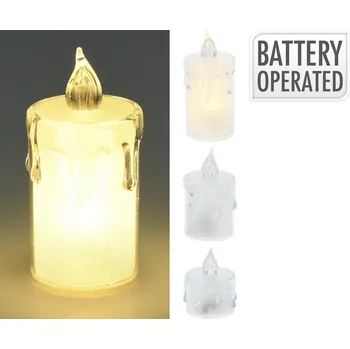 Svíčka svíčka čajová LED sada 3díl.(pr.3,6cm,v.5, 6.5, 7.9cm) BÍ s bateriem