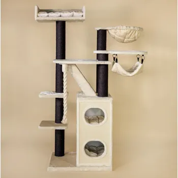 Rhr Cat Tree Cat Penthouse Blackline Crown (Cream)