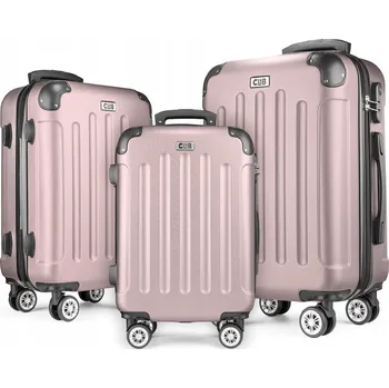 POSH Sada Cestovních Kufrů z Tvrdého ABS Plastu Pudrová Růžová (M-L-XL SET)