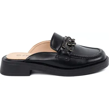 Dámské žabky Designové nazouváky dámské černé na plochém podpatku 37