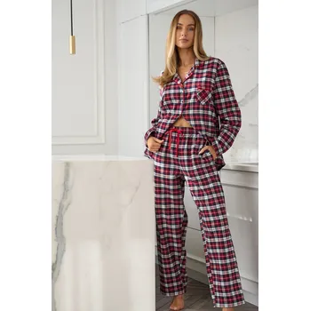 Dámské pyžamo DÁMSKÉ ROZEPÍNACÍ PYŽAMO 2475 L&L červená L