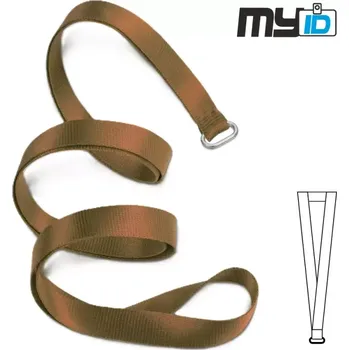 Šňůrka na krk s oválným kroužkem, 1ks, karamelová