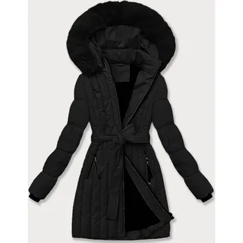 Černá dámská zimní bunda s ozdobným prošíváním S'west (B8307-1) odstíny černé XL (42)