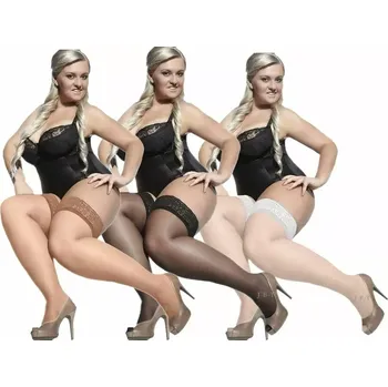 Dámské punčochy Dámské samodržící punčochy Adrian Bella Size++ 15 den bianco/bílá 5/6-XL/XXL