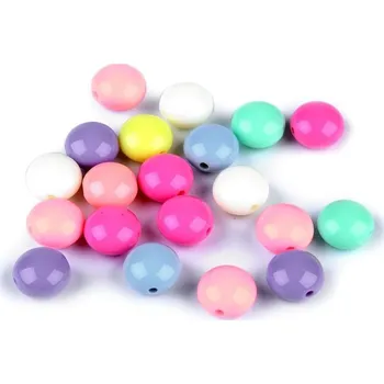 Dětské navlékací korálky Plastové korálky pastelový mix Ø12 mm 20ks - mix