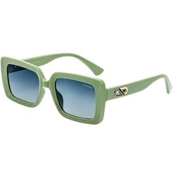 Sluneční brýle G1807 zelené s modrými skly Obyčejné čočky