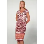 Dámské plážové šaty s krátkými rukávy 20488 318 vínová vzor - Vamp S